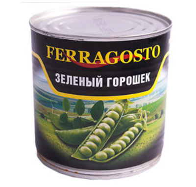 Горошек зеленый 425мл (240гр) ж/б 1/12 ТМ Ferragosto