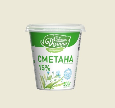 Сметана 15% 300гр (6шт) Северная Долина