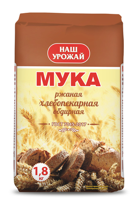 Мука ржаная 1,8кг 1/6шт Наш Урожай
