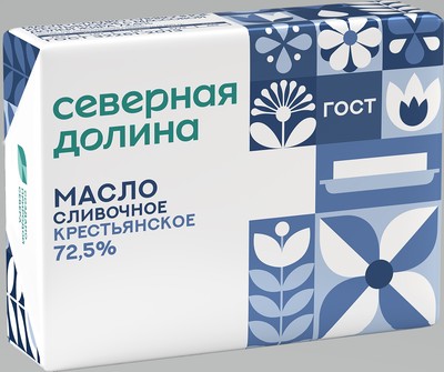 Масло Крестьянское 72,5% 180гр 1/12шт Северная Долина