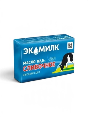 Масло 82,5% Экомилк 330гр 1/8шт сливочное
