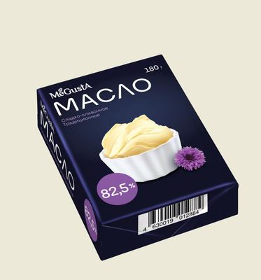 Масло сладкосливочное 82,5% 180гр 1/8шт MeGustа