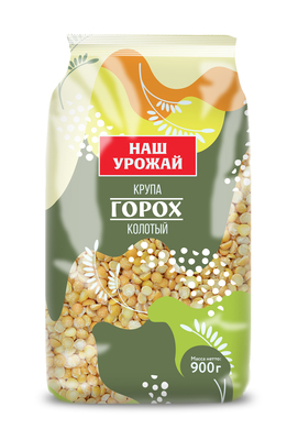 Горох колотый фас 900гр 1/12шт Наш урожай/Легион