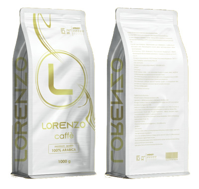 Кофе натуральный жареный в зёрнах 1кг Lorenzo 1/6шт РФ