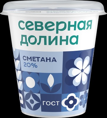 Сметана 20% 300гр (6шт) Северная Долина