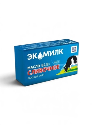 Масло 82,5% Экомилк 450гр 1/20шт сливочное