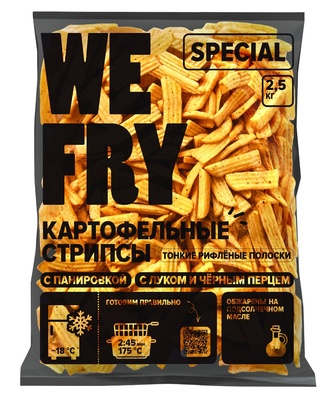 Картофельные стрипсы с луком и черным перцем 2,5кг 1/5шт Ви Фрай FMB21