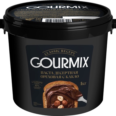 Паста десертная ореховая с какао (нутелла) 1кг 1/4шт Гурмикс
