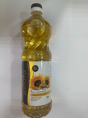 Масло подсолнечное раф дез ЧИСТОЕ ЗОЛОТО 1л 1/15шт