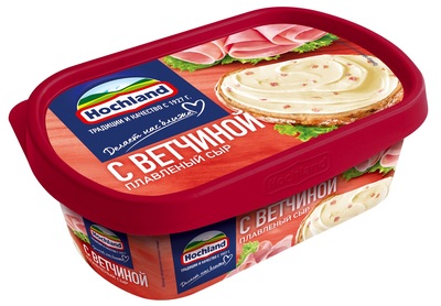 Сыр плавленный "HOCHLAND" с ВЕТЧИНОЙ 200гр 55%  РФ