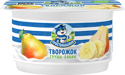 Творожный продукт 110гр Творожок Груша/Банан  3,6% 1/8шт Простоквашино