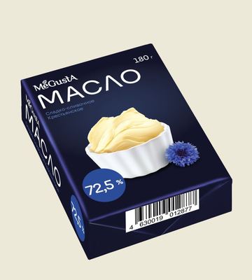 Масло сладкосливочное 72,5% 180гр 1/8шт MeGustа