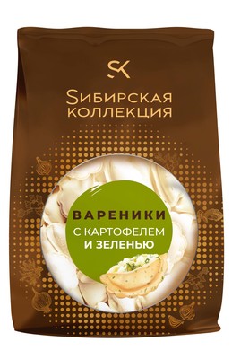 Вареники с картофелем и зеленью 500гр 1/12 шт Сибирская Коллекция