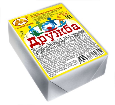 Продукт плавленый Дружба мдж 55% 100гр  1/10шт ЮКМП
