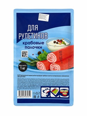 Крабовые палочки Для рулетиков зам 1кг 1/5шт VICI