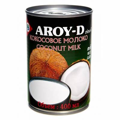 Кокосовое молоко 17-19% ж/б 400мл 1/24шт AROY-D Индонезия