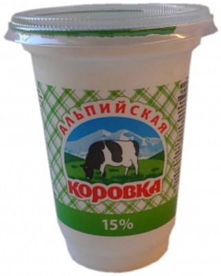 Альпийская коровка  15% молокосодержащий продукт с зам молоч жира 400гр (6шт)