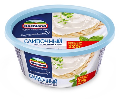 Творожный сыр 220гр 60% сливочный 1/6шт Хохланд