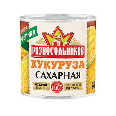 Кукуруза сахарная ж/б 400гр(240) 1/12шт  Разносольников РФ