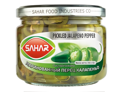 Перец халапеньо мар резанный ст/б 310гр (155гр) 1/12шт SAHAR Иран