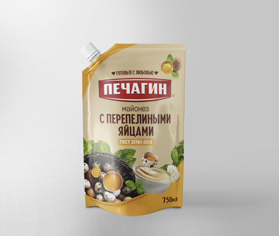 Майонез Перепелиный 50% д/пак 400мл 1/25шт Печагин РФ