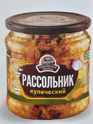 Рассольник купеческий 460гр ст/б 1/8шт Семилукская трапеза