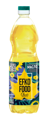 Масло подсолнечное EFKO FOOD Classic в/с 1л 1/15шт Эфко Фуд РФ