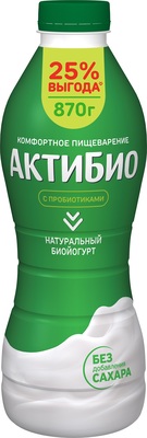 АктиБио Биойогурт 870гр 1/6шт Натуральный 1,8%