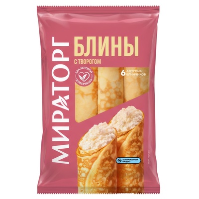 Блины с творогом 360гр 1/10шт Мираторг