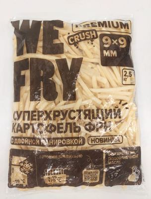 Картофель фри 9х9 с панировкой 2,5кг 1/5шт CRUSH PREMIUM Ви Фрай DS04