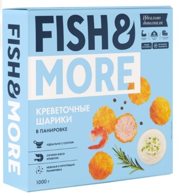Креветка в панировке очищенная (F&M) (шарики) Вьетнам (734) короб. 1/6кг+