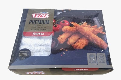 Креветка в панировке очищ б/г с/х Торпедо VICI Вьетнам (DL145) кор.1/10кг+