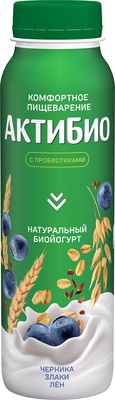 АктиБио питьевая 260гр 1/9шт Черника Злаки Лен 1,6%