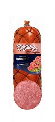 Сервелат Финский Вязанка в/к в/у срез 280гр 1/6шт Стародворье
