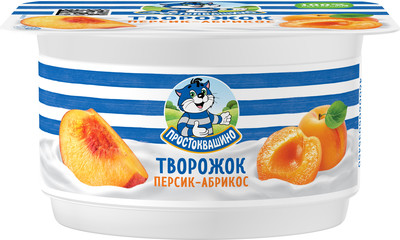 Творожный продукт 110гр Творожок Персик/Абрикос  3,6% 1/8шт Простоквашино