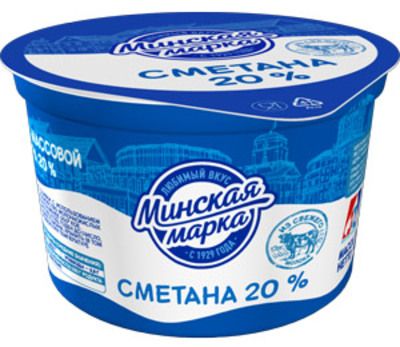 Сметана 20% 180гр (6шт) Минская марка