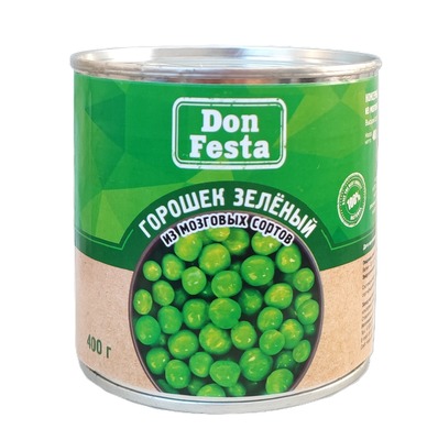 Горошек зеленый в/с ж/б ключ 425мл (252гр) 1/12шт Don Festa РФ