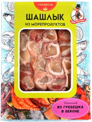 Шашлык из гребешка в беконе с/м Don Kreveton в/у 0,3/2,4 кг+