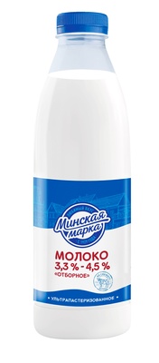 Молоко Бутылка Отборное 3.3%-4.5% 0,9л (6шт) Минская Марка
