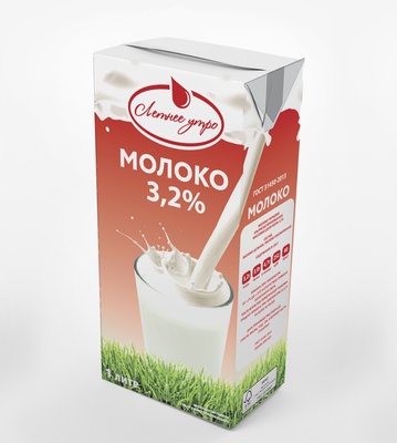 Молоко ТБА 3,2 % ультрапастеризованное 990мл (12шт) ТУ Летнее Утро