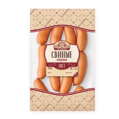 Сардельки Свиные ГОСТ н/о газ ~1кг 1/3шт Останкино