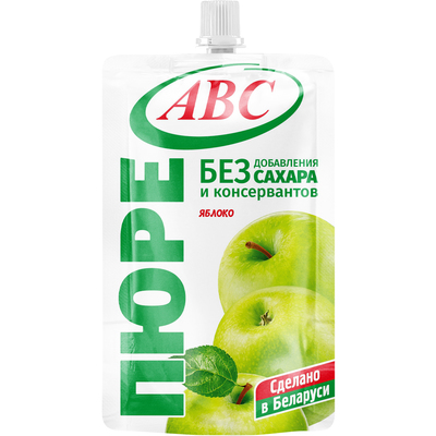 Пюре яблочное  дой-пак 200гр 1/14шт АВС РБ