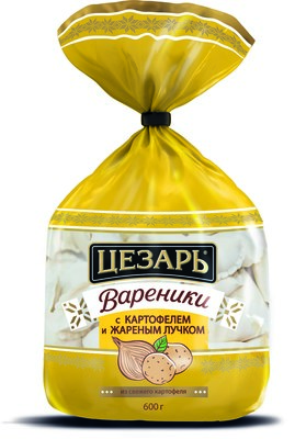 Вареники с картофелем и жареным лучком 600гр 1/12шт Цезарь
