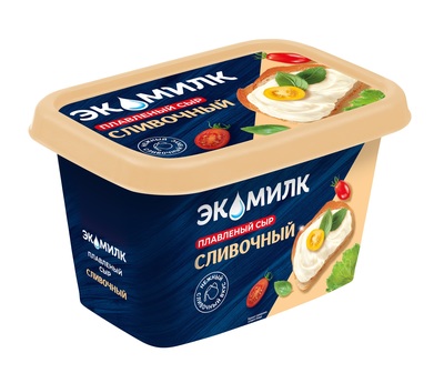 Плавленный сыр ванночка Сливочный 350гр 1/6шт Экомилк