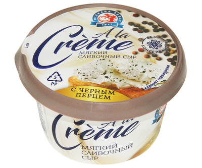 Крем-сыр A la Creme classic Черный перец сливочный 65% 150гр 1/12шт MLEKARA SABAC A.
