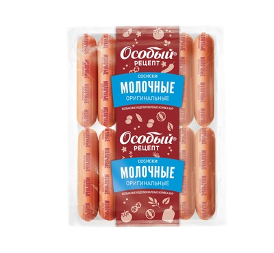 Сосиски Молочные оригинальные п/а з/а ~1,5кг ТМ Особый рецепт