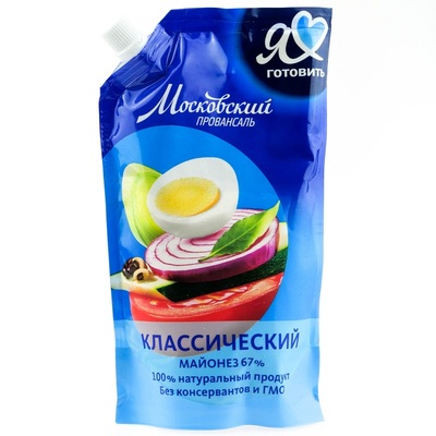 Майонез Провансаль Классический 67% д/пак 600мл 1/12шт Московский РФ