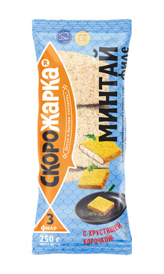 Филе минтая рубленые в панировке Скорожарка в/у 0,25/2кг+