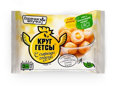 Круггетсы с сырным соусом флоу-пак/лоток 250гр 1/12шт Стародворье