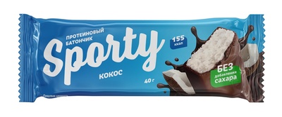 Батончик протеиновый Кокос 40гр (кор/12шт) SPORTY